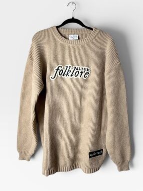 Taylor Swift Folklore Sweater Size‎ Small Tan Knit Fall Winter Cozy (T)